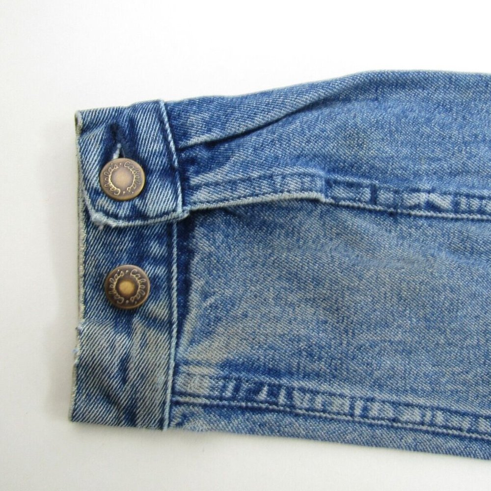 Cabelas Denim Jean Jacket Womens Size Large Blue Trucker Style Button Down - Picture 7 of 7